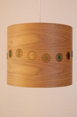 Embroidered walnut lampshade