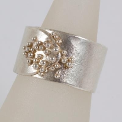 Ring - Granulated 1cm - Silver