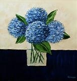 Blue Hydrangeas with Spiky Stems - Alison Cowan