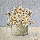 Daisies on Blue - Alison Cowan