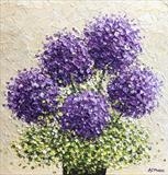 Five Purple Pom Poms - Alison Cowan