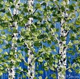 Lime Leaves on Birch - Alison Cowan