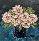 Peonies on Blue - Alison Cowan