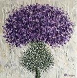 Purple Thistle on Ivory - Alison Cowan