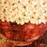 Rustic Bowl with Cream Blossom - Alison Cowan