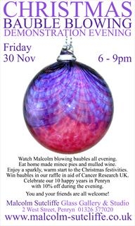 Malcolm Sutcliffe - Christmas Bauble Blowing Evening